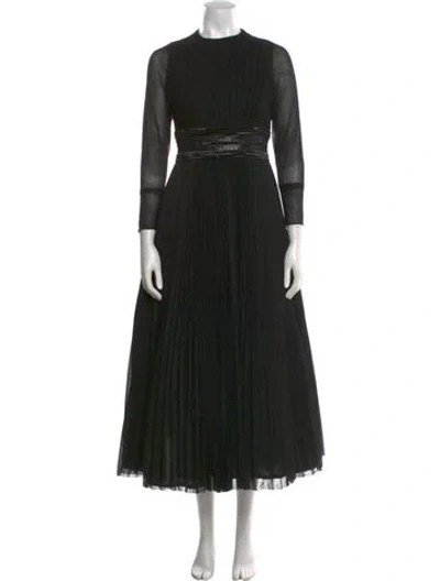 Pre-owned Mac Duggal Mock Neck Long Dress In Black