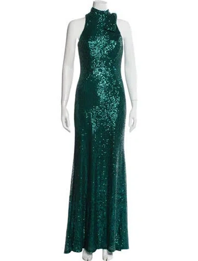 Pre-owned Mac Duggal Mock Neck Long Dress W/ Tags In Green