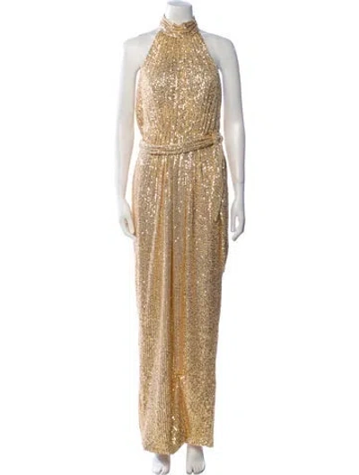 Pre-owned Mac Duggal Mock Neck Long Dress W/ Tags In Neutral