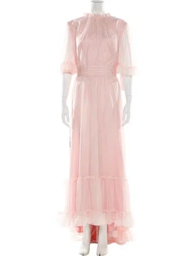 Pre-owned Mac Duggal Mock Neck Long Dress W/ Tags In Pink
