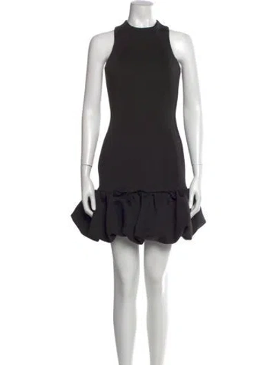 Pre-owned Mac Duggal Mock Neck Mini Dress In Black