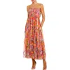 Mac Duggal Multicolor Ankle Length Strapless Floral Ruffle Dress