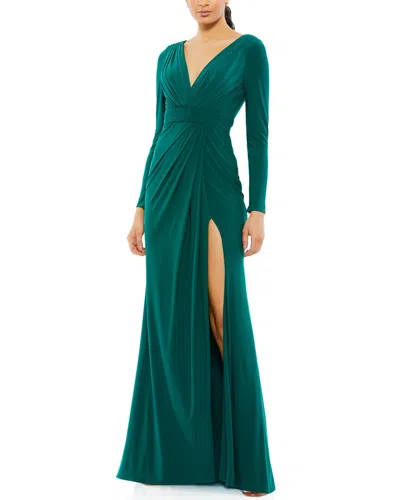 Mac Duggal Multicolor Gown In Emerald