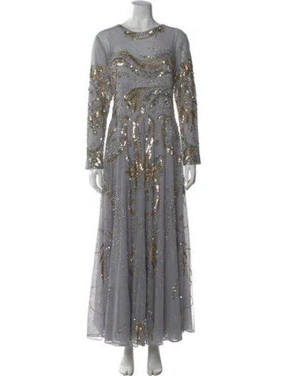 Pre-owned Mac Duggal Nylon Long Dress In Blue