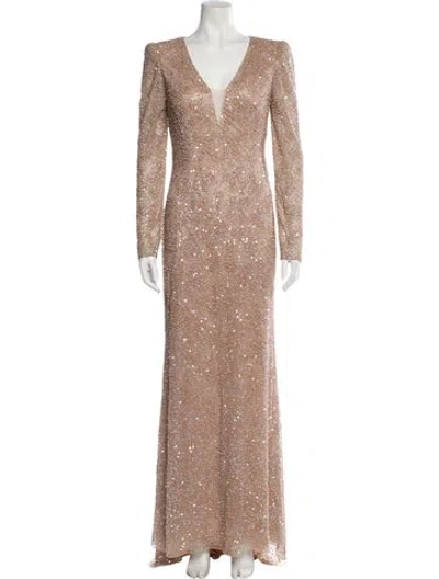 Pre-owned Mac Duggal Nylon Long Dress W/ Tags In Neutral