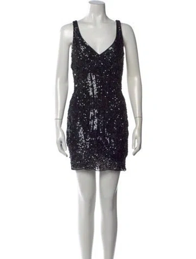 Pre-owned Mac Duggal Nylon Mini Dress In Black