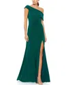 Mac Duggal Off-the-shoulder Shirred Jersey Gown In Green