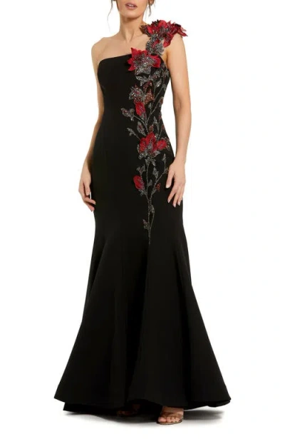 MAC DUGGAL MAC DUGGAL OFF THE SHOULDER EMBROIDERED MERMAID GOWN
