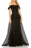 Mac Duggal 20515 Long A Line Formal Overskirt Prom Dress In Black