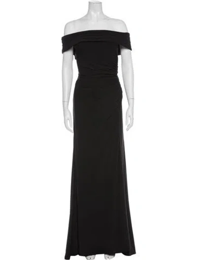 Pre-owned Mac Duggal Off-the-shoulder Long Dress In Black