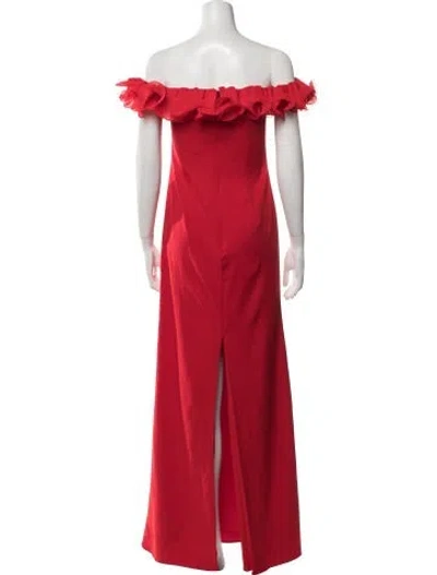Pre-owned Mac Duggal Off-the-shoulder Long Dress W/ Tags In Red