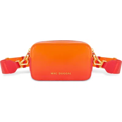Mac Duggal Ombre Leather Crossbody Camera Bag In Sunset Ombre