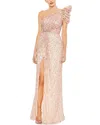 Mac Duggal One-shoulder A-line Gown In Pink