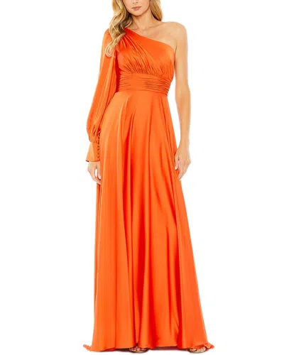 MAC DUGGAL MAC DUGGAL ONE-SHOULDER BISHOP SLEEVE FLOWY GOWN