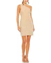 Mac Duggal One-shoulder Crystal Drop Gown In Nude