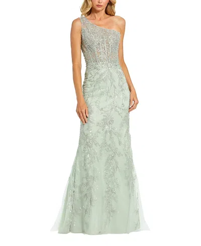 MAC DUGGAL ONE SHOULDER EMBELLISHED GOWN