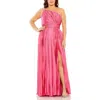 Mac Duggal One Shoulder Embellished Pleated Sleeveless Gown