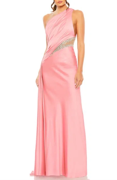 MAC DUGGAL MAC DUGGAL ONE SHOULDER EMBELLISHED SATIN GOWN