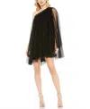 Mac Duggal Rhinestone Detail One-shoulder Cocktail Minidress In Black