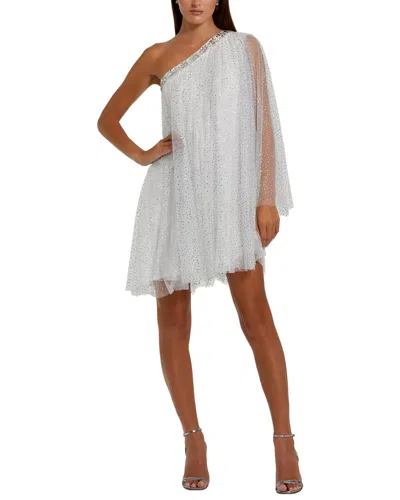 Mac Duggal One Shoulder Embellished Tulle Mini Dress In Multi