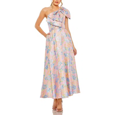 MAC DUGGAL MAC DUGGAL ONE SHOULDER EMBROIDERED FLORAL A LINE DRESS