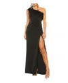 Mac Duggal One-shoulder Jersey A-line Gown In Black