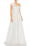 Mac Duggal Embellished One Shoulder A Line Gown In Ivory