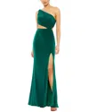 Mac Duggal One-shoulder Long Sleeve Jersey Gown