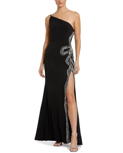 Mac Duggal One Shoulder Jersey Gown In Black