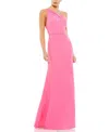 Mac Duggal Ieena One-shoulder Sheath Gown In Hot Pink