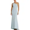 Mac Duggal One Shoulder Jersey Mermaid Gown In Powder Blue