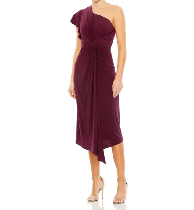 Mac Duggal One Shoulder Party Dress In Plum In Pink