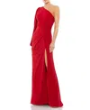 Mac Duggal Jersey One-shoulder Column Gown In Red