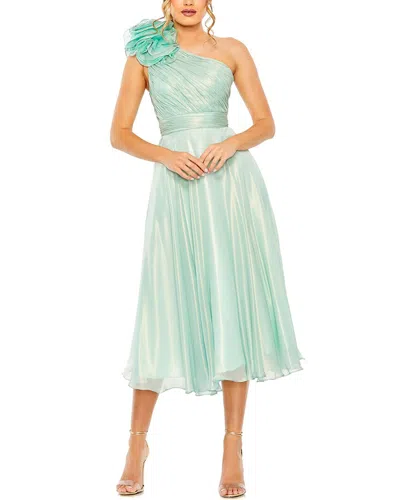 MAC DUGGAL MAC DUGGAL ONE-SHOULDER TEA-LENGTH DRESS