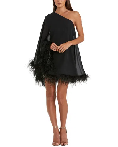 Mac Duggal One Shoulder Trapeze Mini Dress In Black