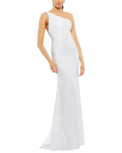 Mac Duggal One Shoulder Trumpet Gown In White