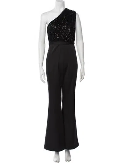 Pre-owned Mac Duggal One-shoulder Jumpsuit In Black