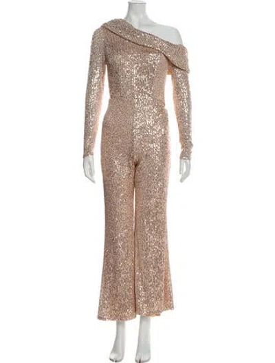 Pre-owned Mac Duggal One-shoulder Jumpsuit W/ Tags In Neutral