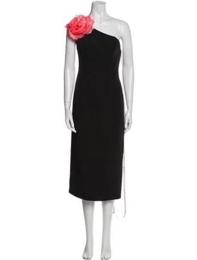 Pre-owned Mac Duggal One-shoulder Long Dress In Black