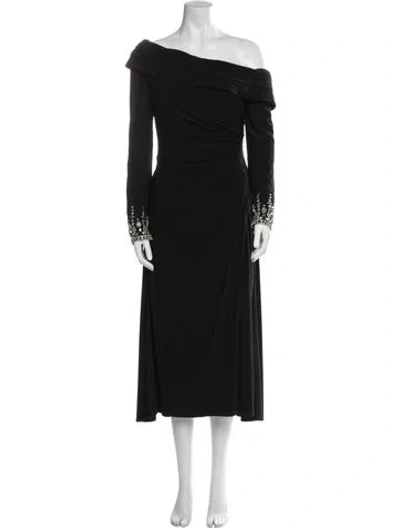 Pre-owned Mac Duggal One-shoulder Long Dress In Black