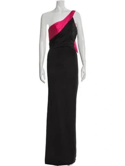 Pre-owned Mac Duggal One-shoulder Long Dress In Black