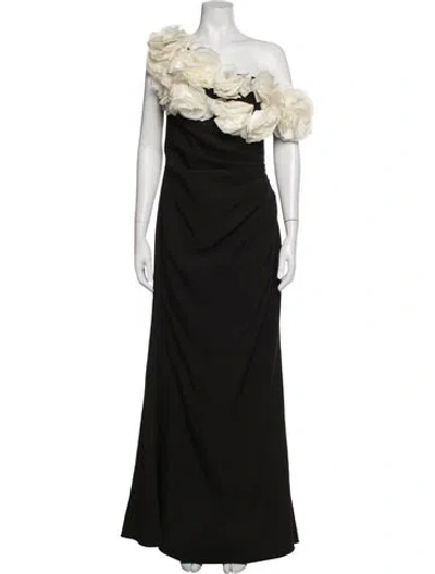 Pre-owned Mac Duggal One-shoulder Long Dress In Black