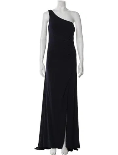 Pre-owned Mac Duggal One-shoulder Long Dress In Blue