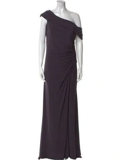 Pre-owned Mac Duggal One-shoulder Long Dress In Blue