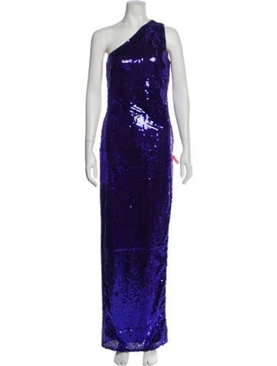Pre-owned Mac Duggal One-shoulder Long Dress In Blue