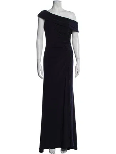 Pre-owned Mac Duggal One-shoulder Long Dress In Blue