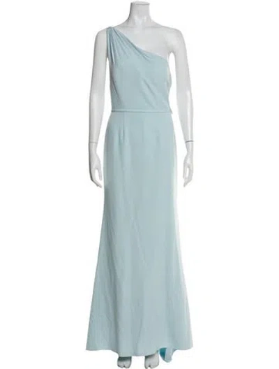 Pre-owned Mac Duggal One-shoulder Long Dress In Blue