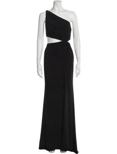 Pre-owned Mac Duggal One-shoulder Long Dress In Blue