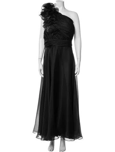 Pre-owned Mac Duggal One-shoulder Long Dress In Blue