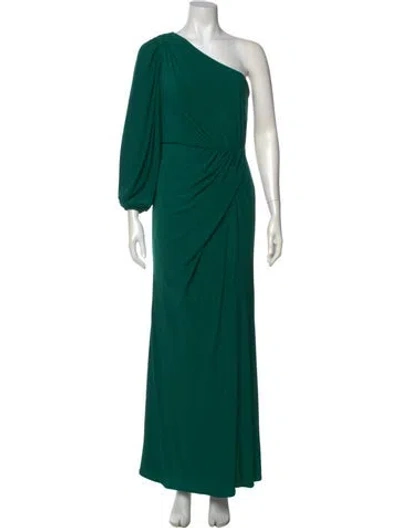 Pre-owned Mac Duggal One-shoulder Long Dress In Green